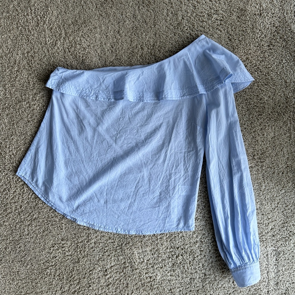 A.L.C.
Brielle Ruffled One-Shoulder Cotton Top - Picture 8 of 9